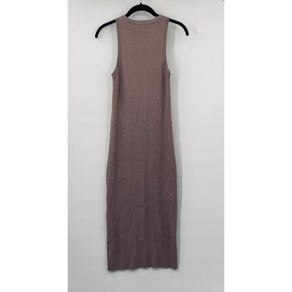 Madewell Midi Sweater Dress Sleeveless Ribbed Knit Fitted Pale Thistle Small - Picture 5 of 9